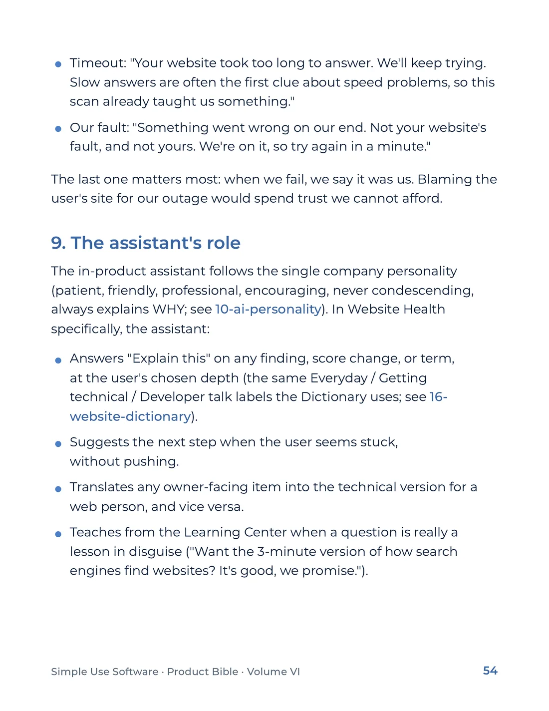 Product Bible, Products in Practice, page 54