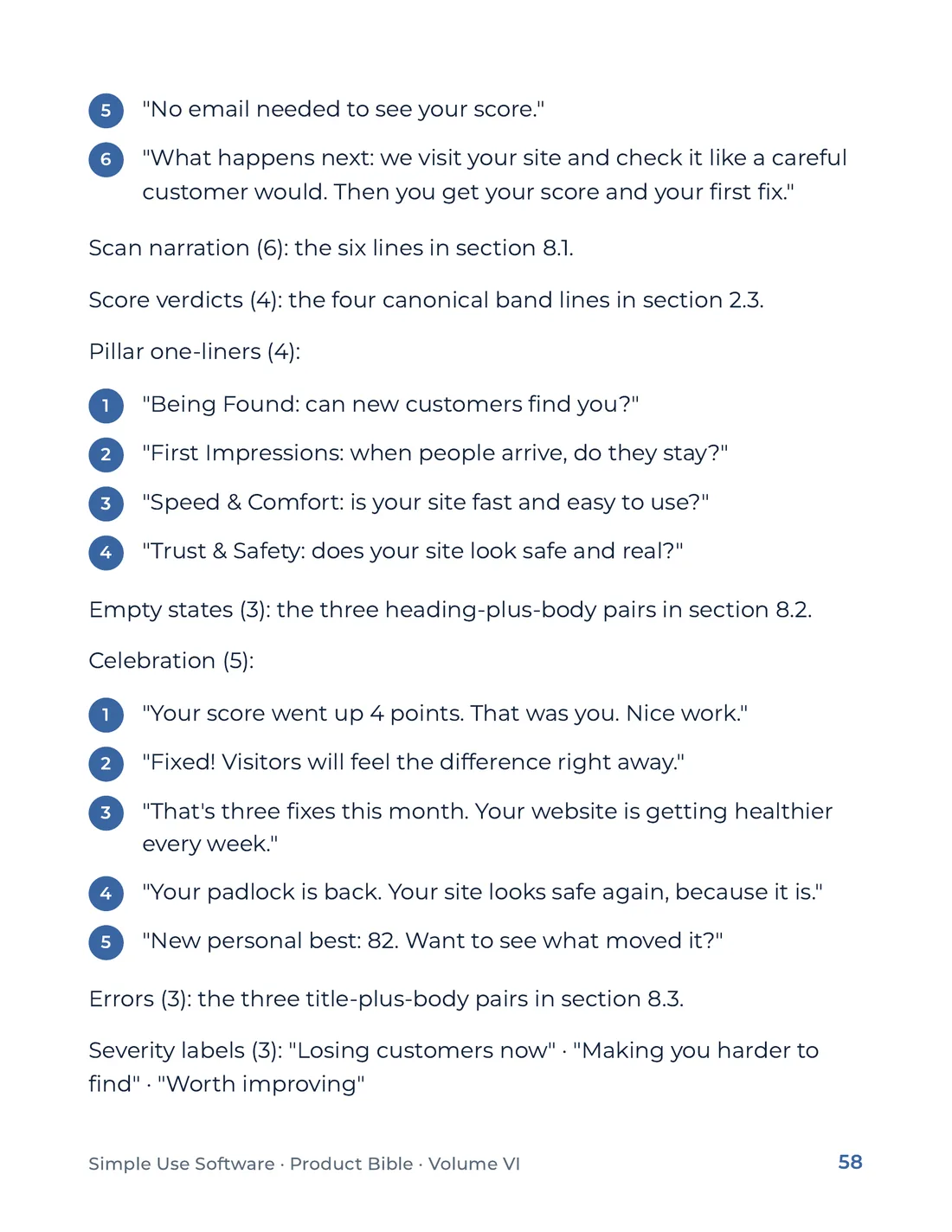 Product Bible, Products in Practice, page 58