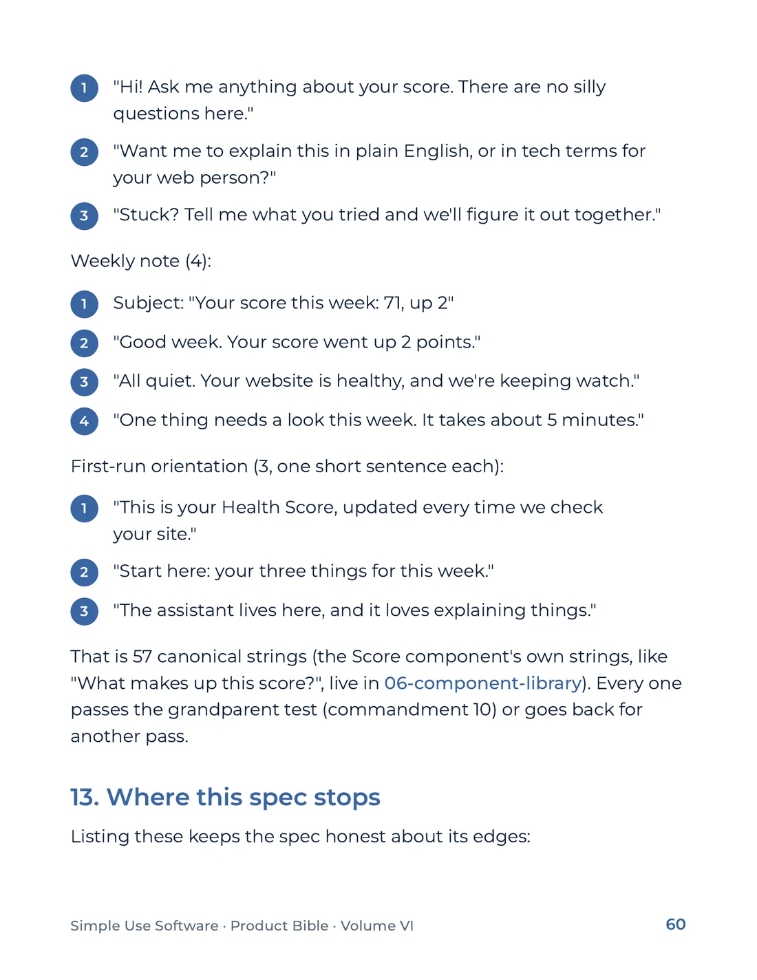 Product Bible, Products in Practice, page 60