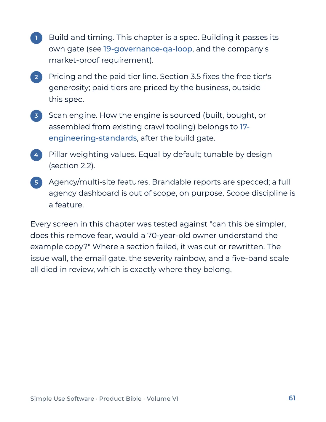 Product Bible, Products in Practice, page 61