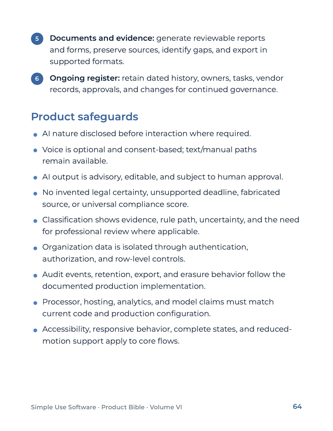 Product Bible, Products in Practice, page 64