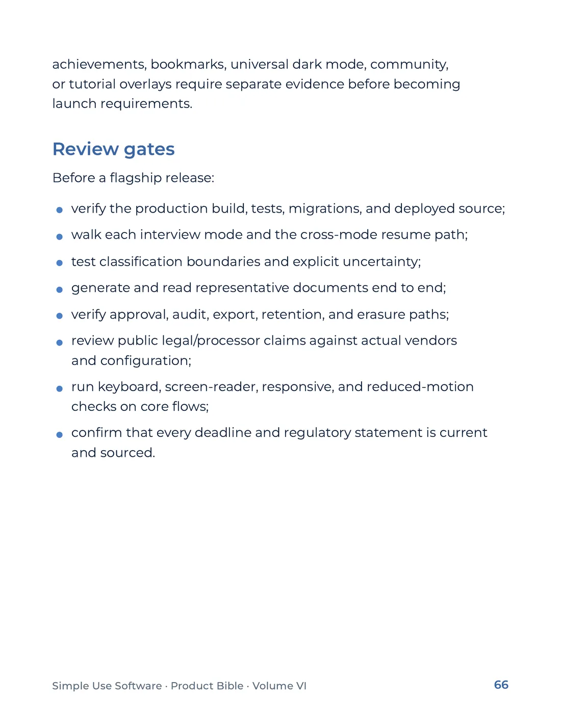 Product Bible, Products in Practice, page 66