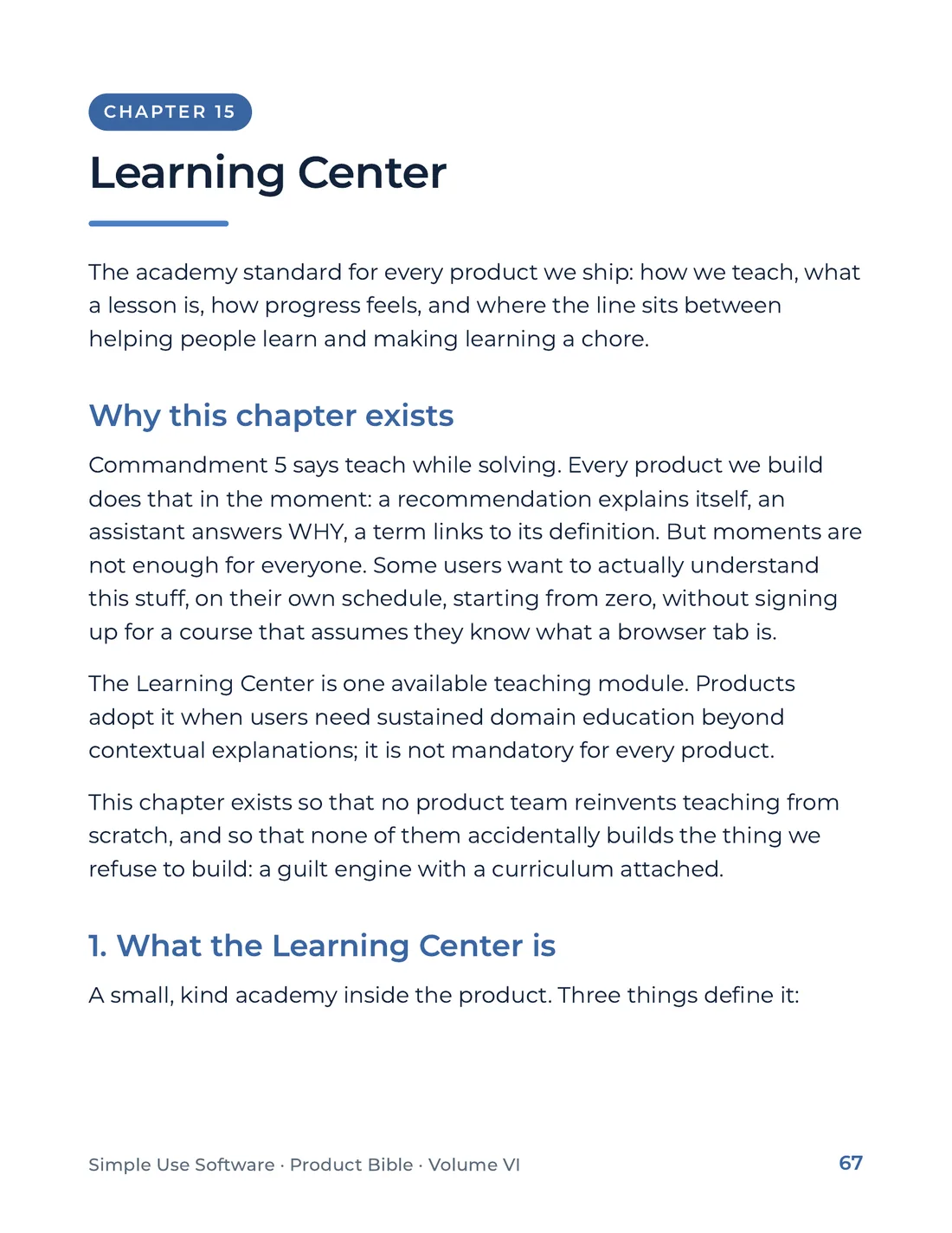 Product Bible, Products in Practice, page 67