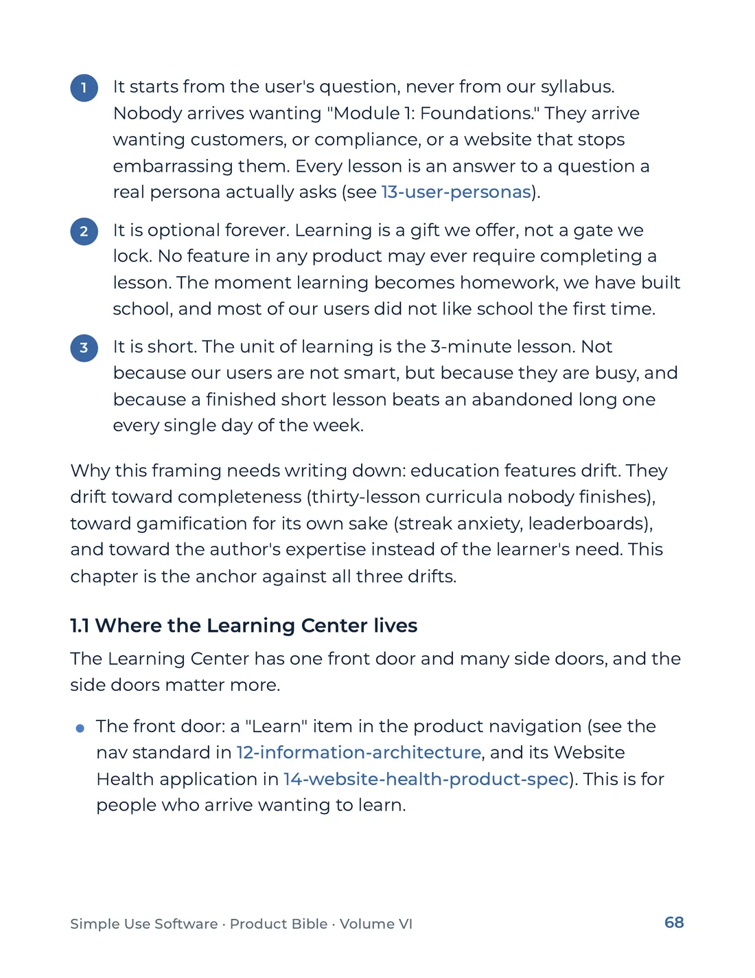 Product Bible, Products in Practice, page 68