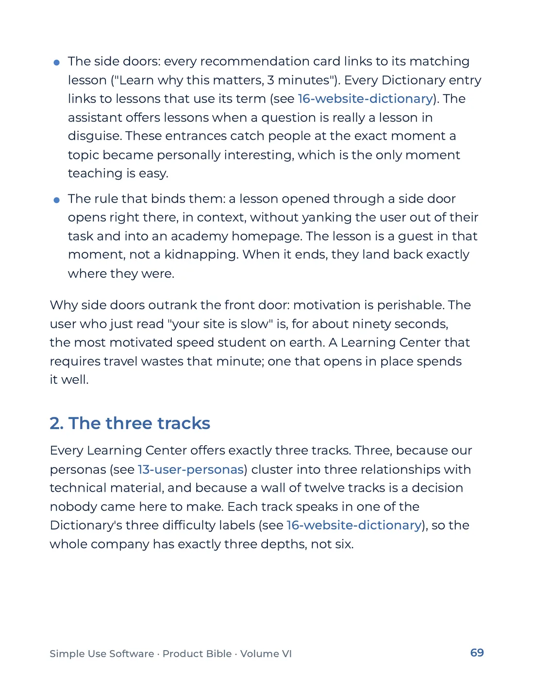 Product Bible, Products in Practice, page 69