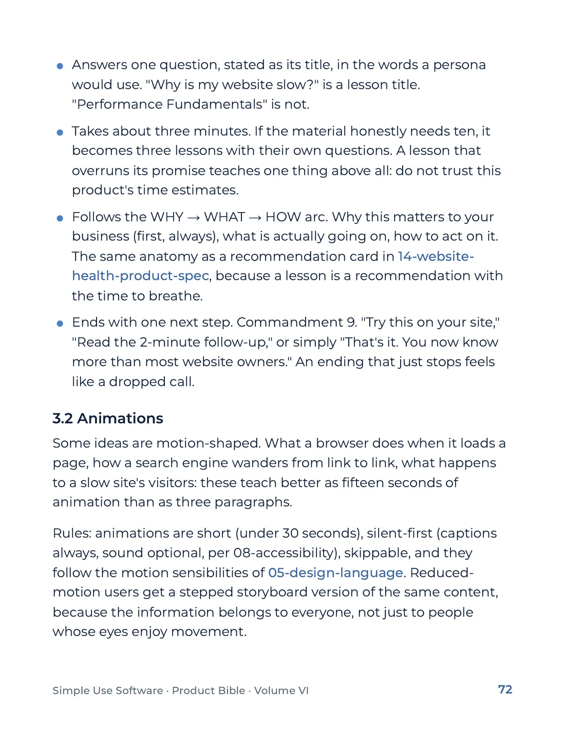 Product Bible, Products in Practice, page 72