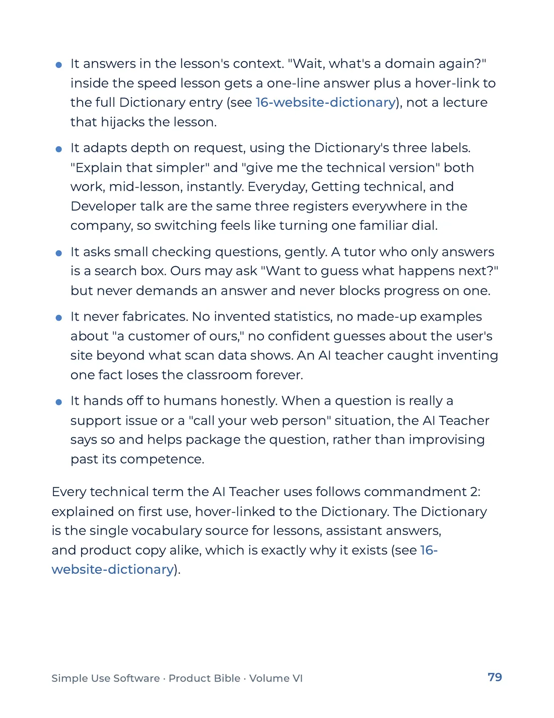 Product Bible, Products in Practice, page 79