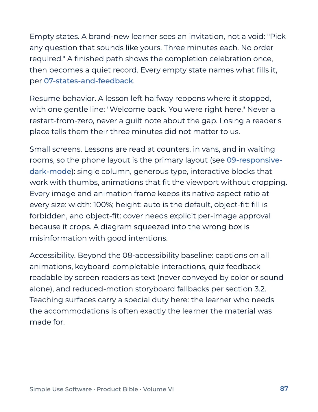 Product Bible, Products in Practice, page 87