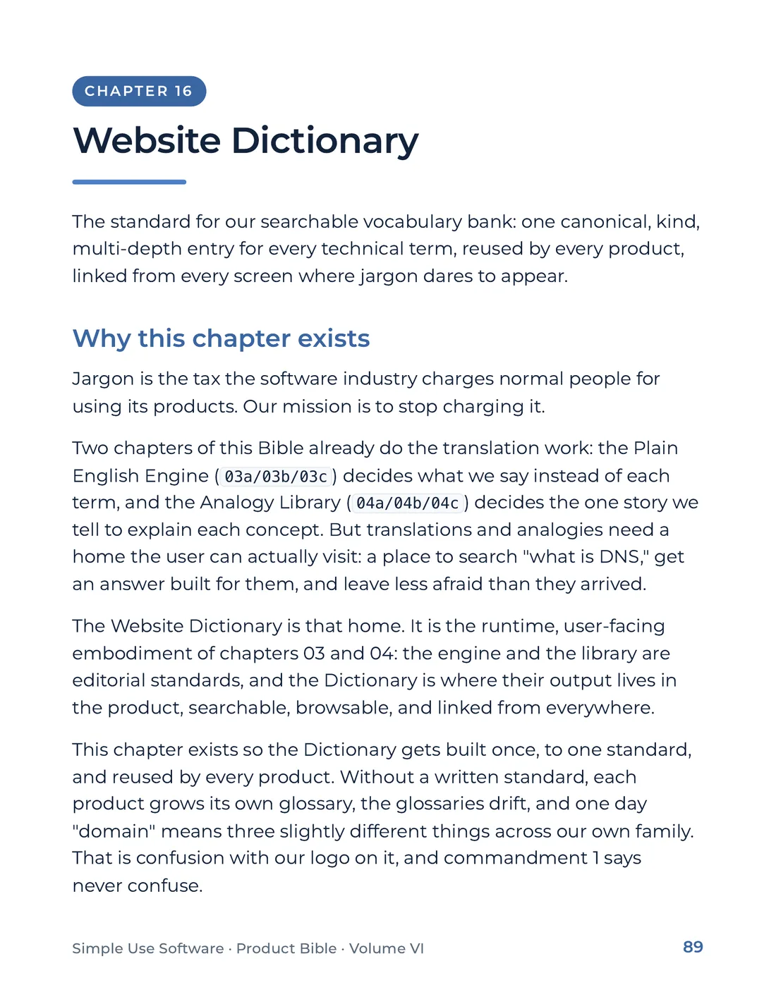 Product Bible, Products in Practice, page 89