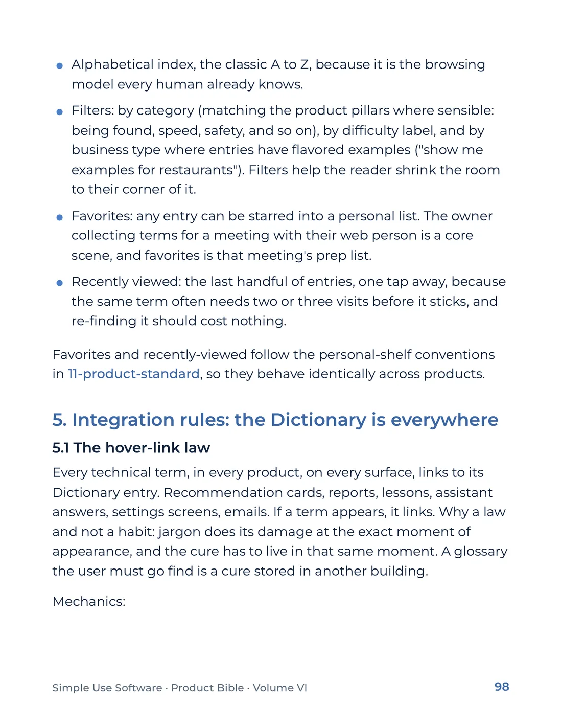 Product Bible, Products in Practice, page 98