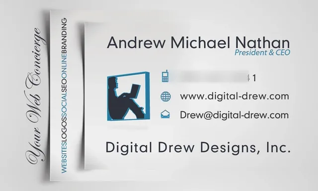 Digital Drew Designs: Business card, front