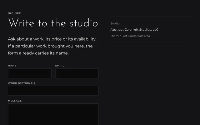 Abstract Colormix Studios: Inquire page