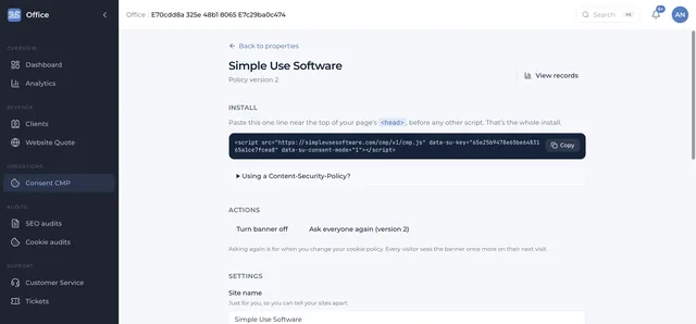 Simple Use Software: Consent CMP