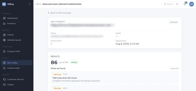 Simple Use Software: SEO audits
