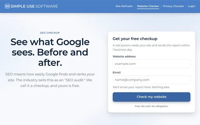 Simple Use Software: SEO checkup page
