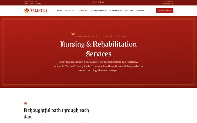 Valestra Nursing and Rehabilitation: Red, Services